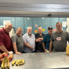A group of L-105 retirees volunteers regularly at VA Cincinnati. L. to r. are Steve Maupin, Tom Martin, John Kishler, Rusty Walden, Steve Schenker and Jim Schwab